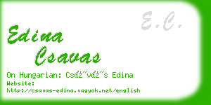 edina csavas business card